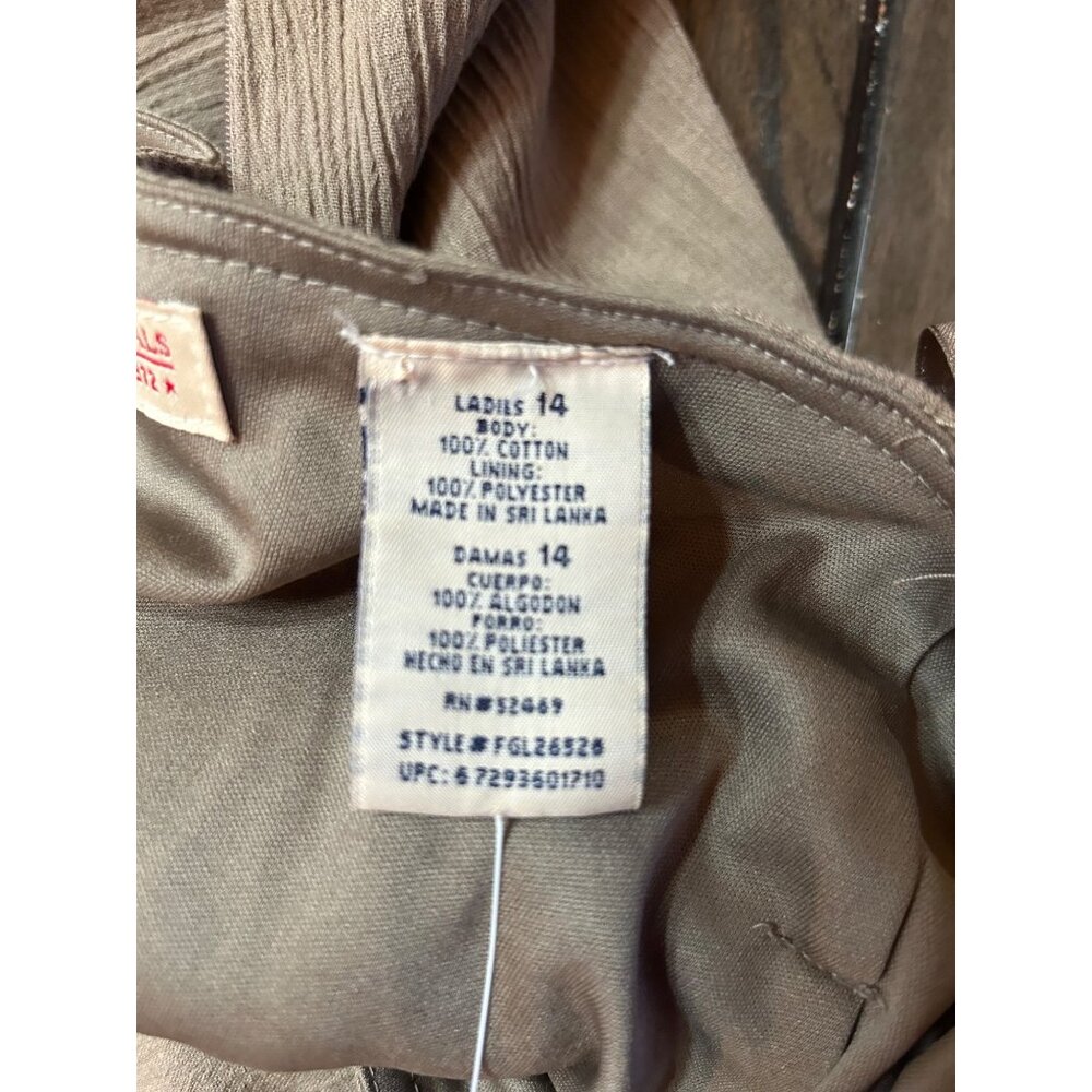 Y2K New Old Stock Asymmetrical Khaki Beige Midi Skirt Sz 14 Whimsy Fairy READ - Picture 7 of 11